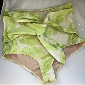 Kortni Jeane High Waisted Swim Bottoms Palm